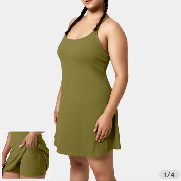 NWT Halara Everyday Cloudful Air 2-in-1 Activity Dress Fir Green Size 3XL 🤎💚 - Picture 4 of 13